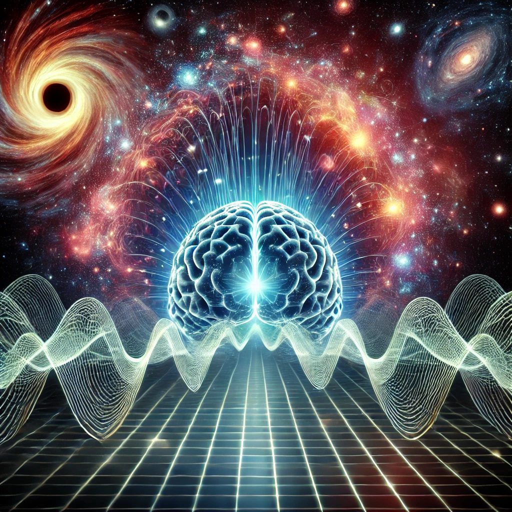 A sound wave frequency connecting the brain to the cosmic universe and metaverse with blackholes and cosmic energy streams